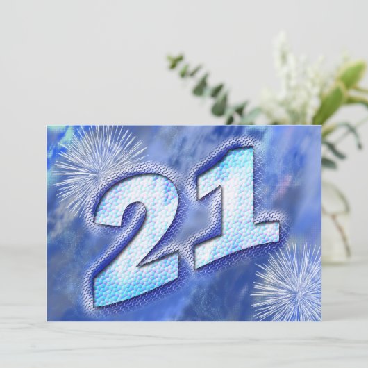 21e uitnodiging van de partij van Birthday (Staand voorkant)