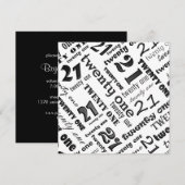 21e uitnodiging van de partij van Birthday (Voorkant / Achterkant)