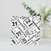 21e uitnodiging van de partij van Birthday (Staand voorkant)