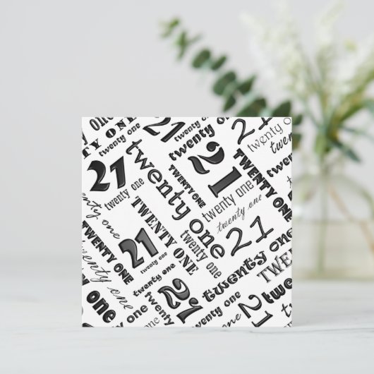 21e uitnodiging van de partij van Birthday (Staand voorkant)