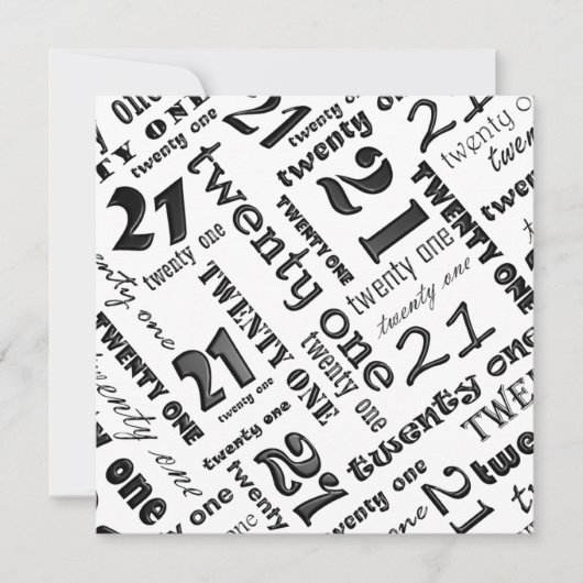 21e uitnodiging van de partij van Birthday (Voorkant)