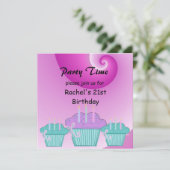 21e uitnodiging van de partij van Birthday (Staand voorkant)