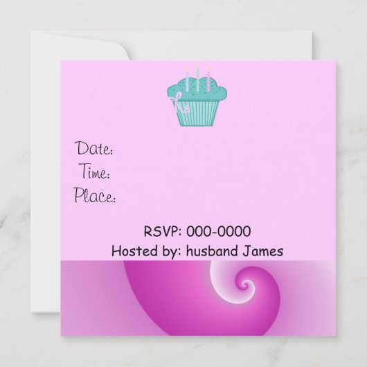 21e uitnodiging van de partij van Birthday (Achterkant)