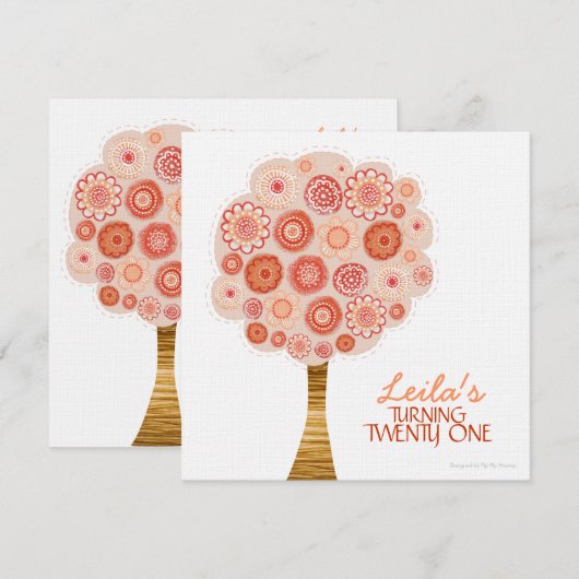 21e uitnodiging voor een Oranje bloesem tijdens de (Voorkant / Achterkant)