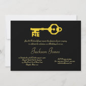 21e uitnodiging voor een zwarte & Gold-feestdag (Achterkant)