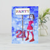 21e uitnodiging voor het bord van het verjaardagsf (Staand voorkant)