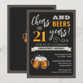 21e uitnodiging voor moderne kaas en bier (Voorkant / Achterkant)