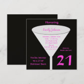 21e Uitnodiging voor verjaardagsfeestje 21e verjaa (Voorkant / Achterkant)