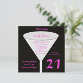 21e Uitnodiging voor verjaardagsfeestje 21e verjaa (Staand voorkant)