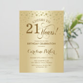 21e Uitnodiging voor verjaardagsfeestje - Gold (Staand voorkant)