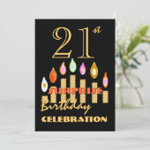 21e URPRISE Birthday Party Gold Candles Invite Kaart (Staand voorkant)