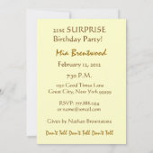 21e URPRISE Birthday Party Gold Candles Invite Kaart (Achterkant)