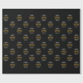 21e verjaardag 2002 Black Gold Add Name Cadeaupapier (Vlak)