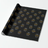 21e verjaardag 2002 Black Gold Add Name Cadeaupapier (Uitgerold)
