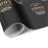 21e verjaardag 2002 Black Gold Add Name Cadeaupapier (Rol Hoek)