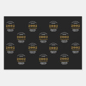 21e verjaardag 2002 Black Gold Add Name Inpakpapier Vel (Voorkant 3)