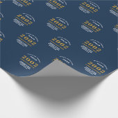 21e verjaardag 2002 Blue Gold Add Name Cadeaupapier (Hoek)