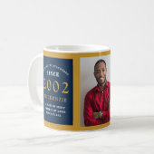 21e verjaardag 2002 Blue Gold Add Name Photo Koffiemok (Voorkant links)