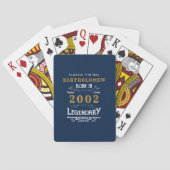 21e verjaardag, 2002, Retro Legend Blue Gold Pokerkaarten (Achterkant)