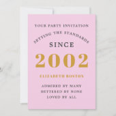 21e verjaardag 2002 Roze grijs Jaar toevoegen Kaart (Voorkant)