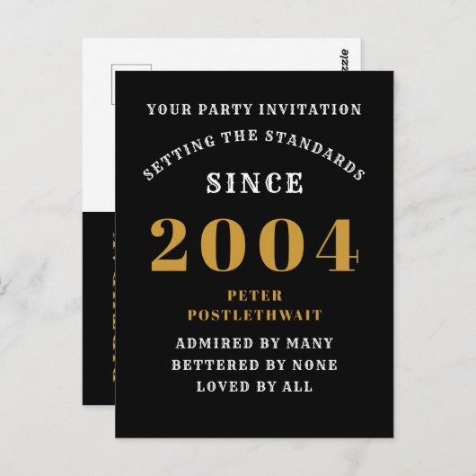 21e verjaardag 2004 Black Gold Briefkaart (Voorkant / Achterkant)