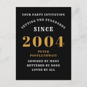 21e verjaardag 2004 Zwart Goud Briefkaart
