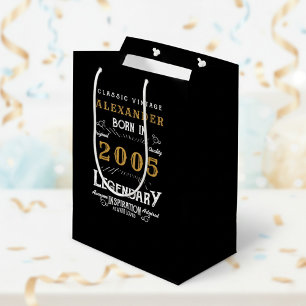 21e Verjaardag 2005 Naam Legende Zwart Goud Medium Cadeauzakje