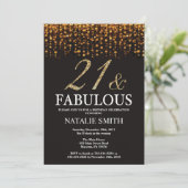 21e verjaardag 21 en Fabulous Gold Glitter Kaart (Staand voorkant)