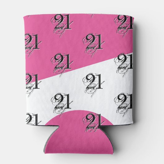 21e verjaardag 21 fabulous roze blikjeskoeler (Achterkant)