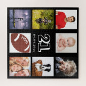 21e verjaardag 21 foto collage man man zwart legpuzzel (Horizontaal)