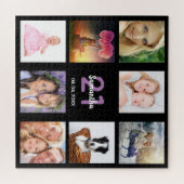 21e verjaardag 21 foto collage meisje zwart legpuzzel (Horizontaal)