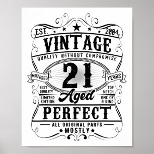 21e verjaardag 21 jaar oud EST 2004 Bday D Poster