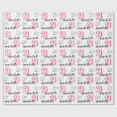 21e verjaardag 21 jaar roze Wrapping Paper Cadeaupapier (Vlak)
