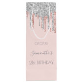 21e verjaardag 21 roos goud glitter zilversparkle wijn cadeautas (Achterkant)