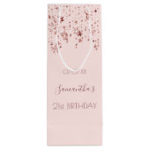 21e verjaardag 21 roos gouden sterren glam wijn cadeautas (Achterkant)