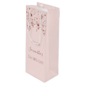 21e verjaardag 21 roos gouden sterren glam wijn cadeautas (Voorkant Gekanteld)