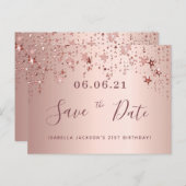 21e verjaardag 21 roos gouden sterren met uitzonde briefkaart (Voorkant / Achterkant)