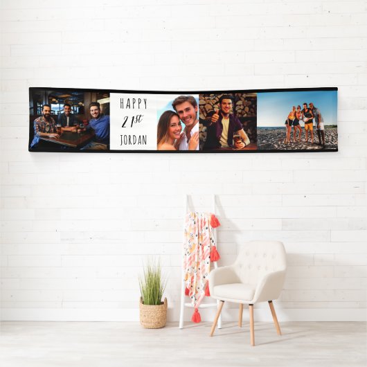 21e verjaardag 4 Fotogriep gepersonaliseerd Spandoek (Insitu)