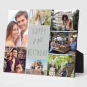 21e verjaardag 7 Foto collage Neutrale Dove Gray Fotoplaat (Zijkant)