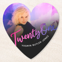 21e Verjaardag aangepaste foto paarse roze zwart