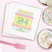 21e verjaardag aangepaste naam bloemencake servet