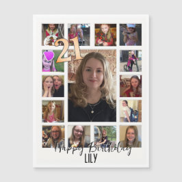 21e verjaardag Amandelbloesem blauw-crème