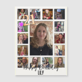 21e verjaardag Amandelbloesem blauw-crème