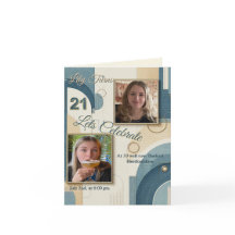 21e verjaardag Amandelbloesem blauw-crème