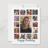 21e Verjaardag Amandelbloesem blauw-crème Aankondiging (Achterkant)