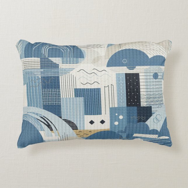 21e verjaardag Amandelbloesem blauw-crème Accent Kussen (Voorkant)