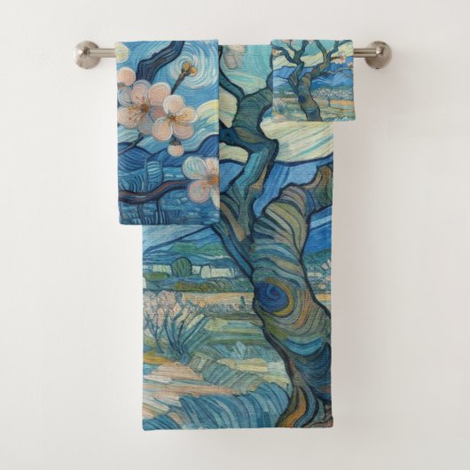 21e verjaardag Amandelbloesem blauw-crème Bad Handdoek (Insitu)