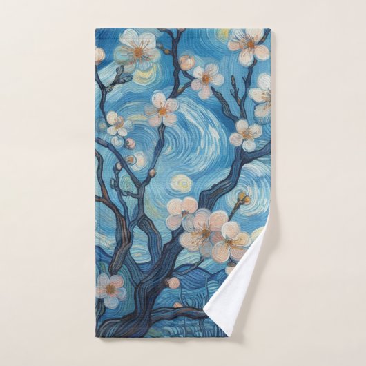 21e verjaardag Amandelbloesem blauw-crème Bad Handdoek (Handdoek)