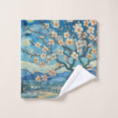 21e verjaardag Amandelbloesem blauw-crème Bad Handdoek (Wasdoekje)