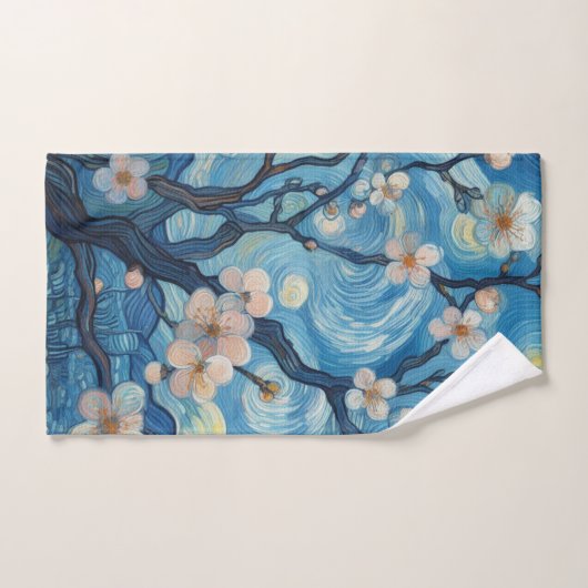 21e verjaardag Amandelbloesem blauw-crème Bad Handdoek (Handdoek)